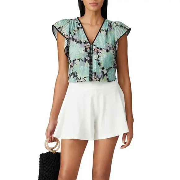 ♠️ Kate Spade Dahlia Bloom Floral Burnout Top NWT - Picture 1 of 8